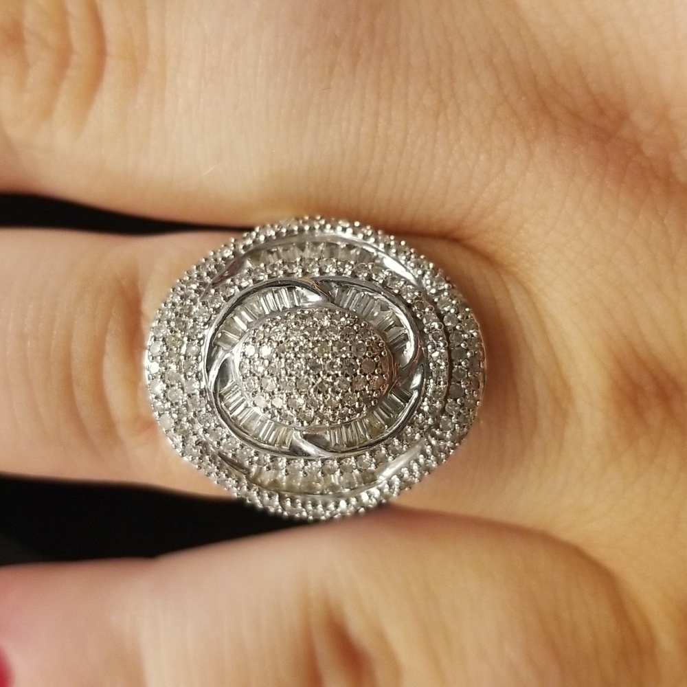 Sterling Silver And Diamond Simulate 925 Ring - image 5